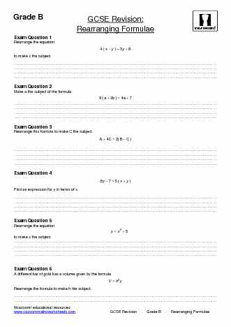 GCSE Revision Worksheets - Cazoom Maths worksheets